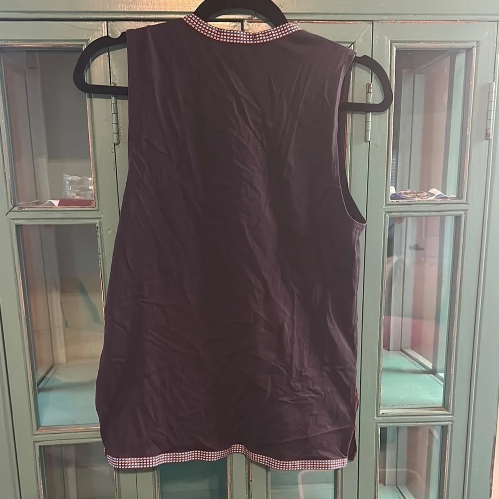 J. Crew Navy Sleeveless Top with Red Trim